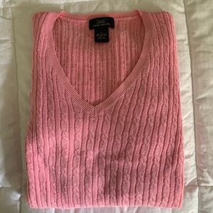 Brooks Brothers pink, cable knit sweater, Size L